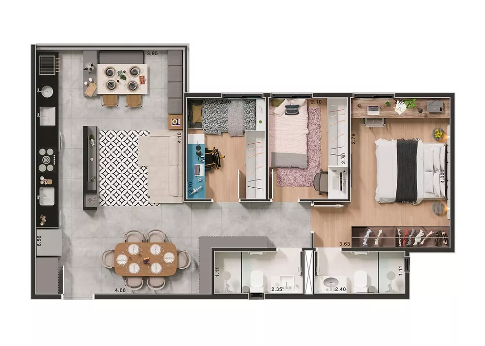 Apartamento, 3 quartos, 66 m² - Foto 24
