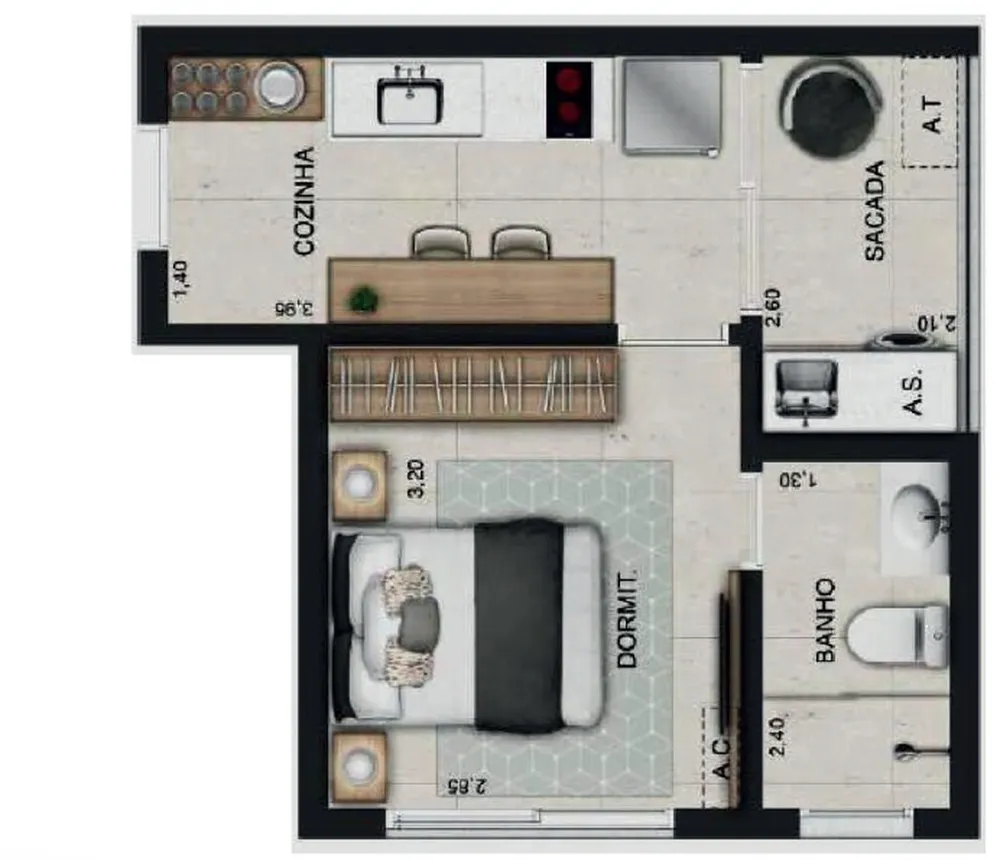 Apartamento, 2 quartos, 52 m² - Foto 8
