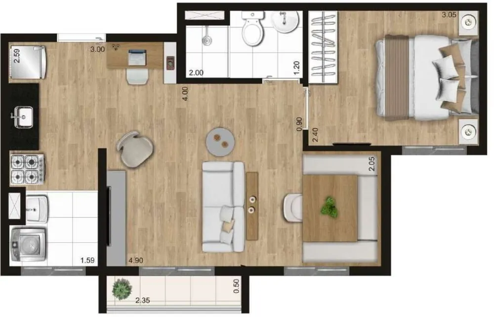 Apartamento, 2 quartos, 36 m² - Foto 1