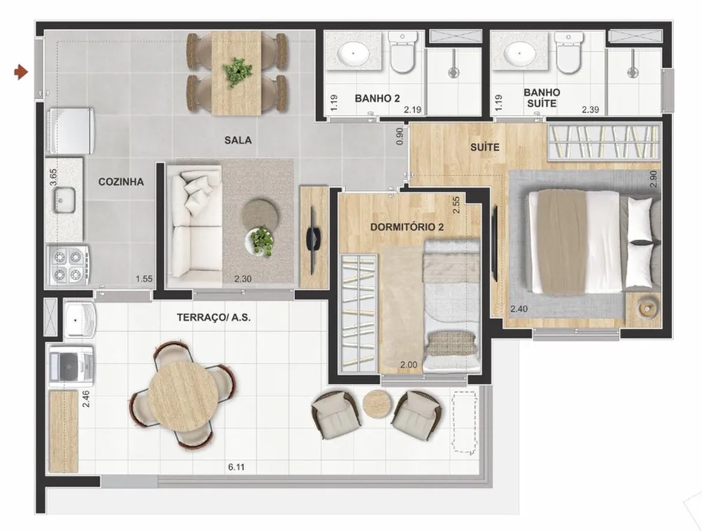 Apartamento, 2 quartos, 32 m² - Foto 4