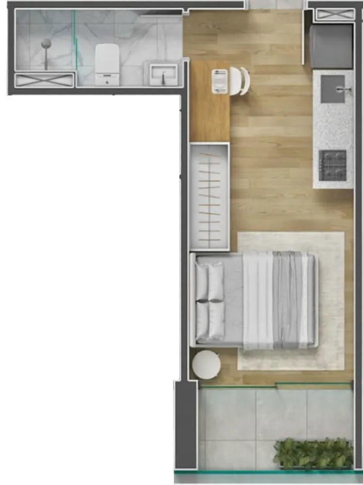 Apartamento, 1 quarto, 18 m² - Foto 8