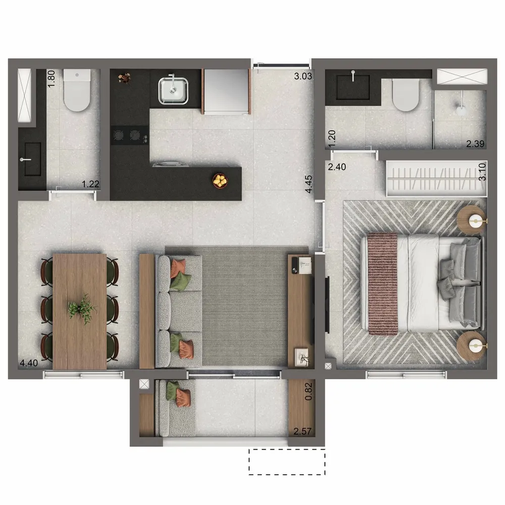 Apartamento, 1 quarto, 24 m² - Foto 3
