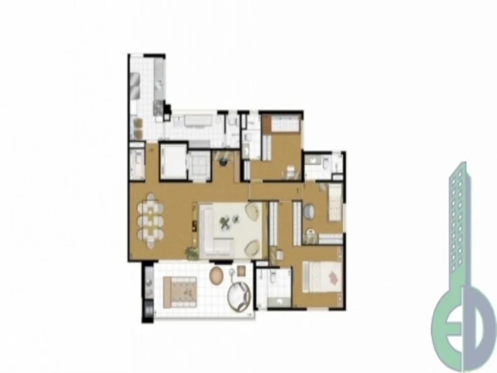 Apartamento, 2 quartos, 155 m² - Foto 1