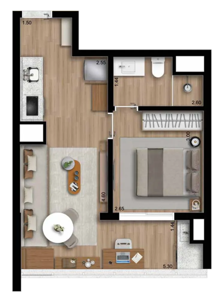 Apartamento, 1 quarto, 38 m² - Foto 5