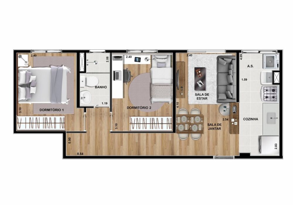 Apartamento, 2 quartos, 44 m² - Foto 20