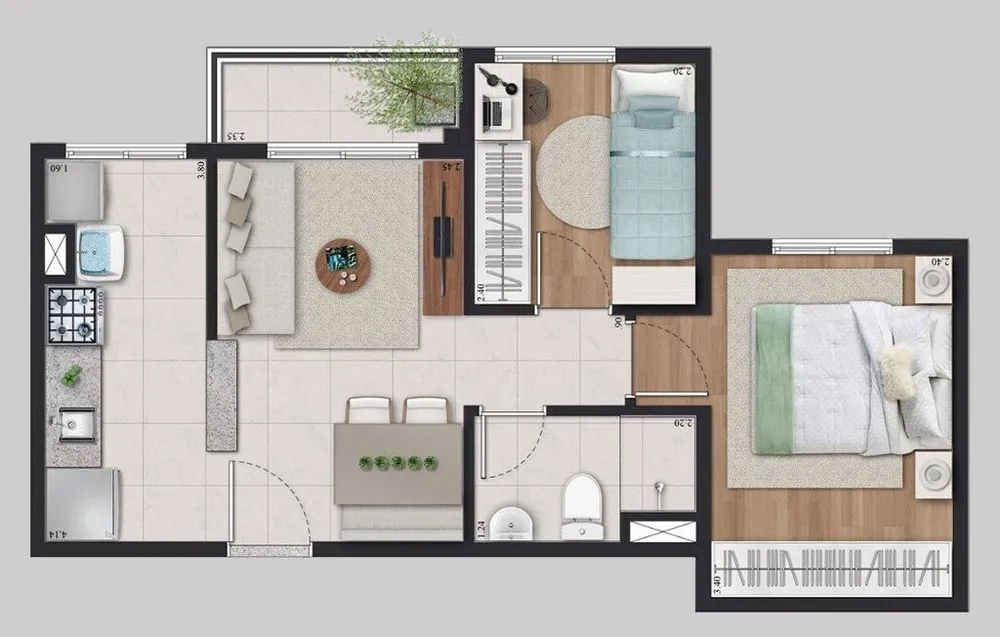 Apartamento, 2 quartos, 40 m² - Foto 8