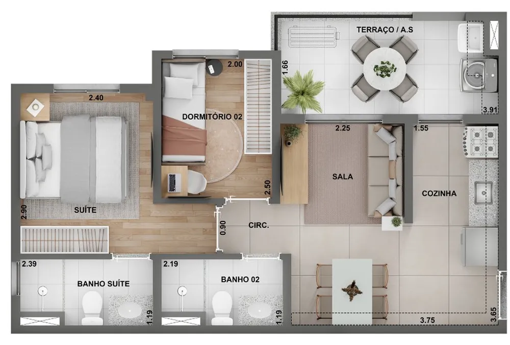 Apartamento, 2 quartos, 42 m² - Foto 4