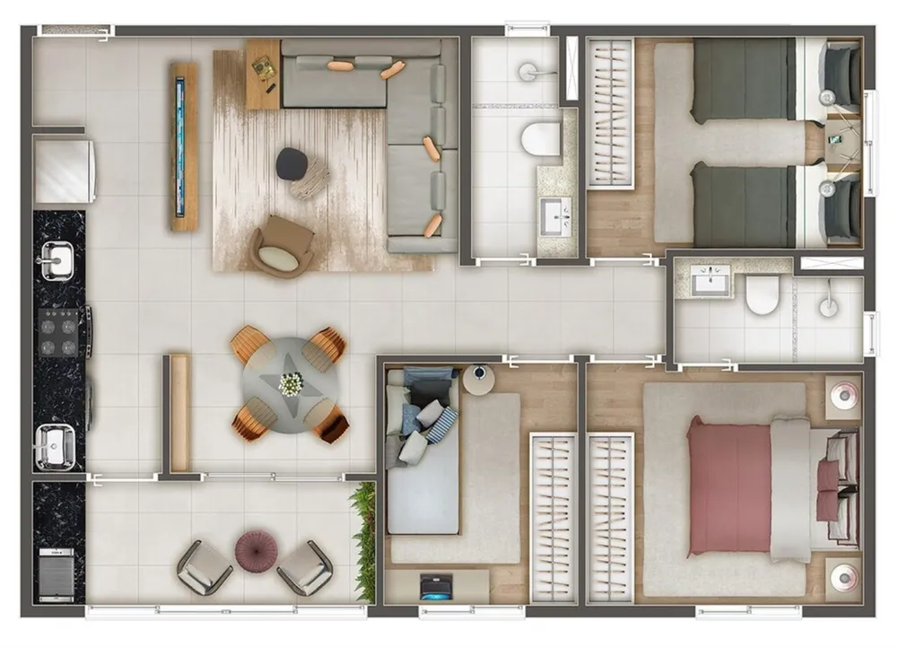 Apartamento, 3 quartos, 64 m² - Foto 7