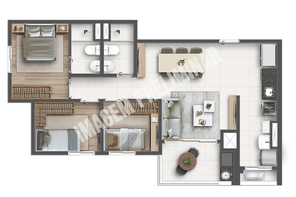 Apartamento, 3 quartos, 65 m² - Foto 7