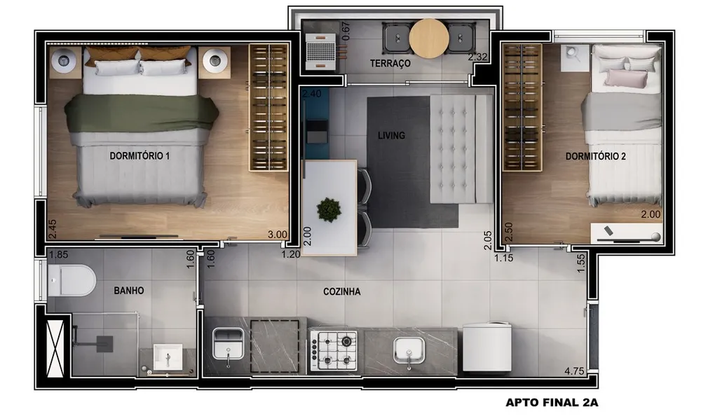 Apartamento, 2 quartos, 33 m² - Foto 7