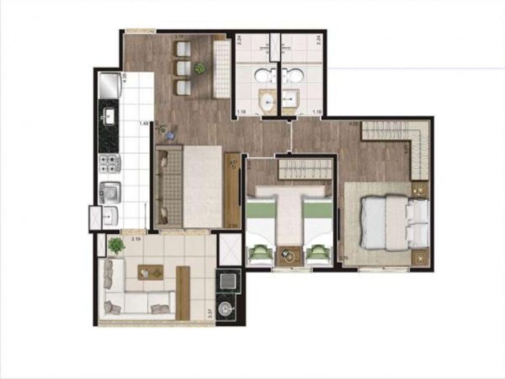 Apartamento, 3 quartos, 81 m² - Foto 2