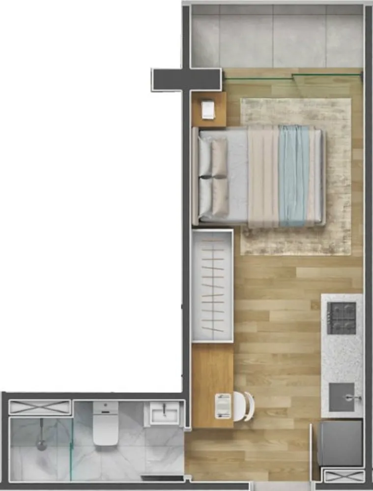 Apartamento, 1 quarto, 18 m² - Foto 2