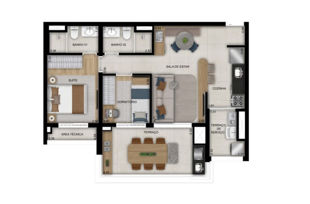 Apartamento, 3 quartos, 92 m² - Foto 3