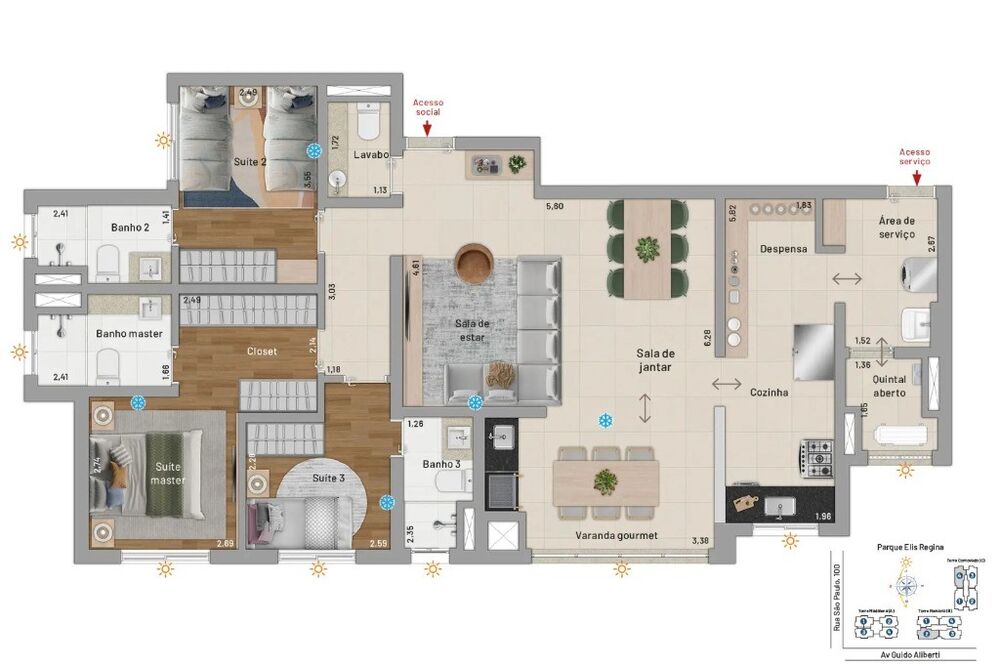 Apartamento, 3 quartos, 116 m² - Foto 23