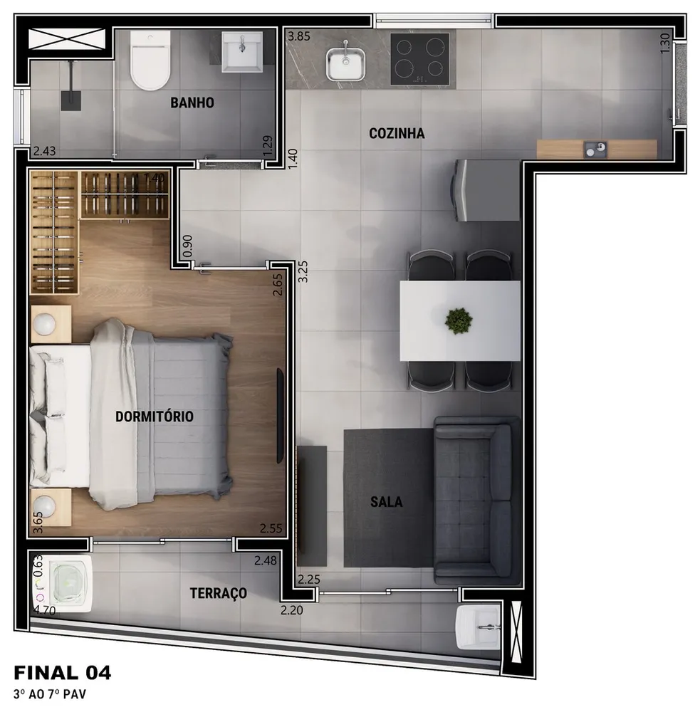 Apartamento, 1 quarto, 17 m² - Foto 8