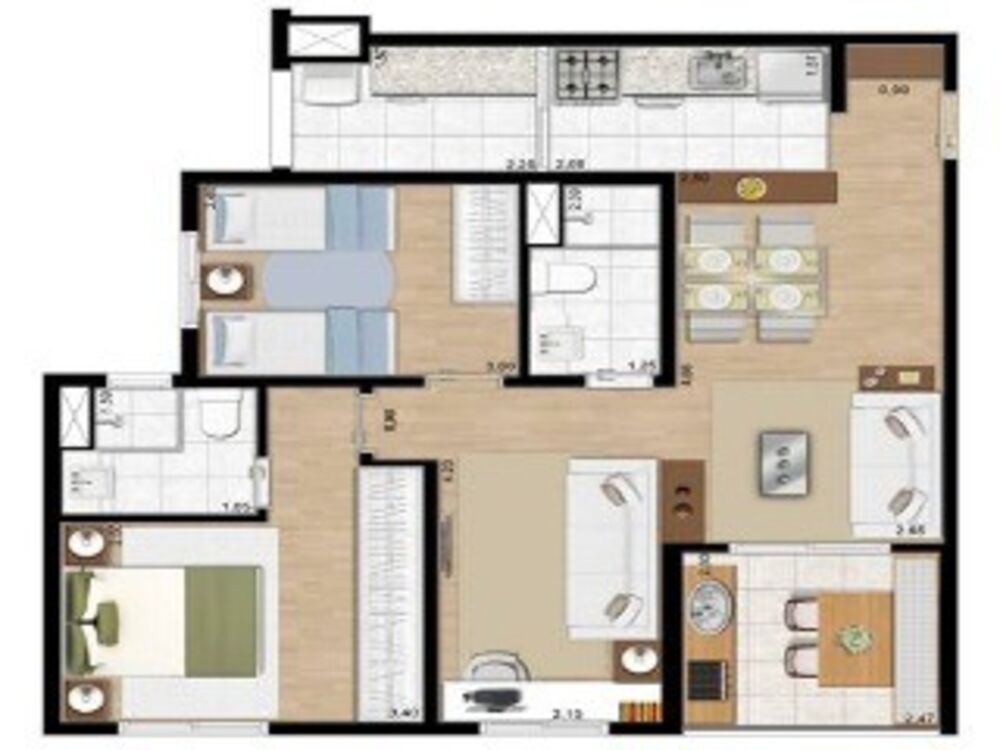 Apartamento, 3 quartos, 67 m² - Foto 4