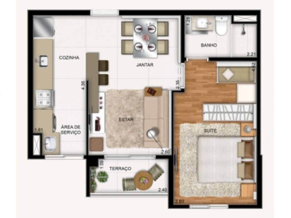 Apartamento, 2 quartos, 56 m² - Foto 4
