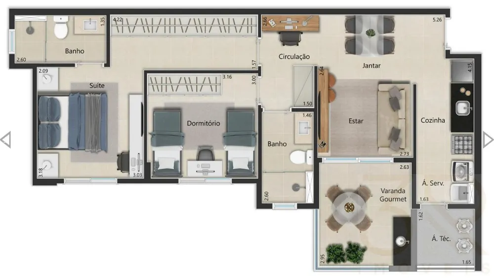 Apartamento, 3 quartos, 91 m² - Foto 4