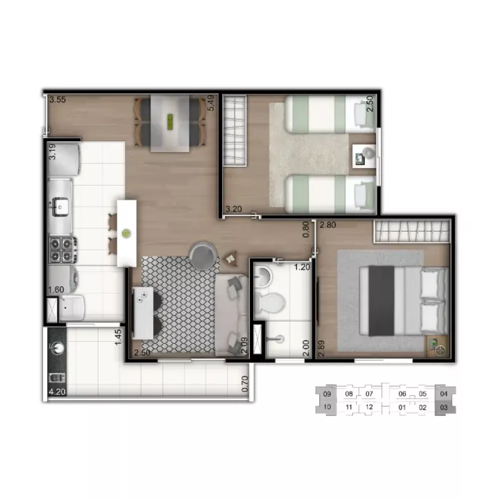 Apartamento, 2 quartos, 47 m² - Foto 4