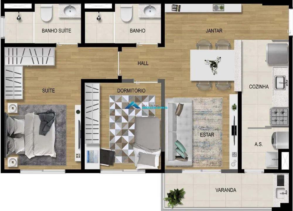 Apartamento, 2 quartos, 68 m² - Foto 3