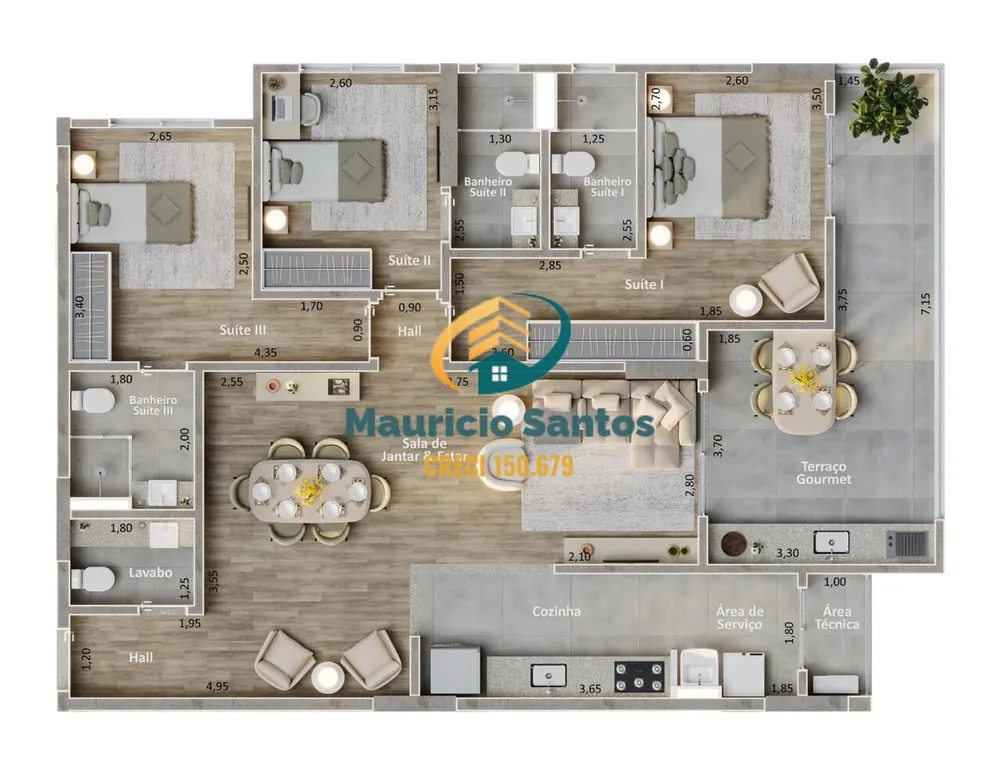Apartamento, 3 quartos, 115 m² - Foto 3