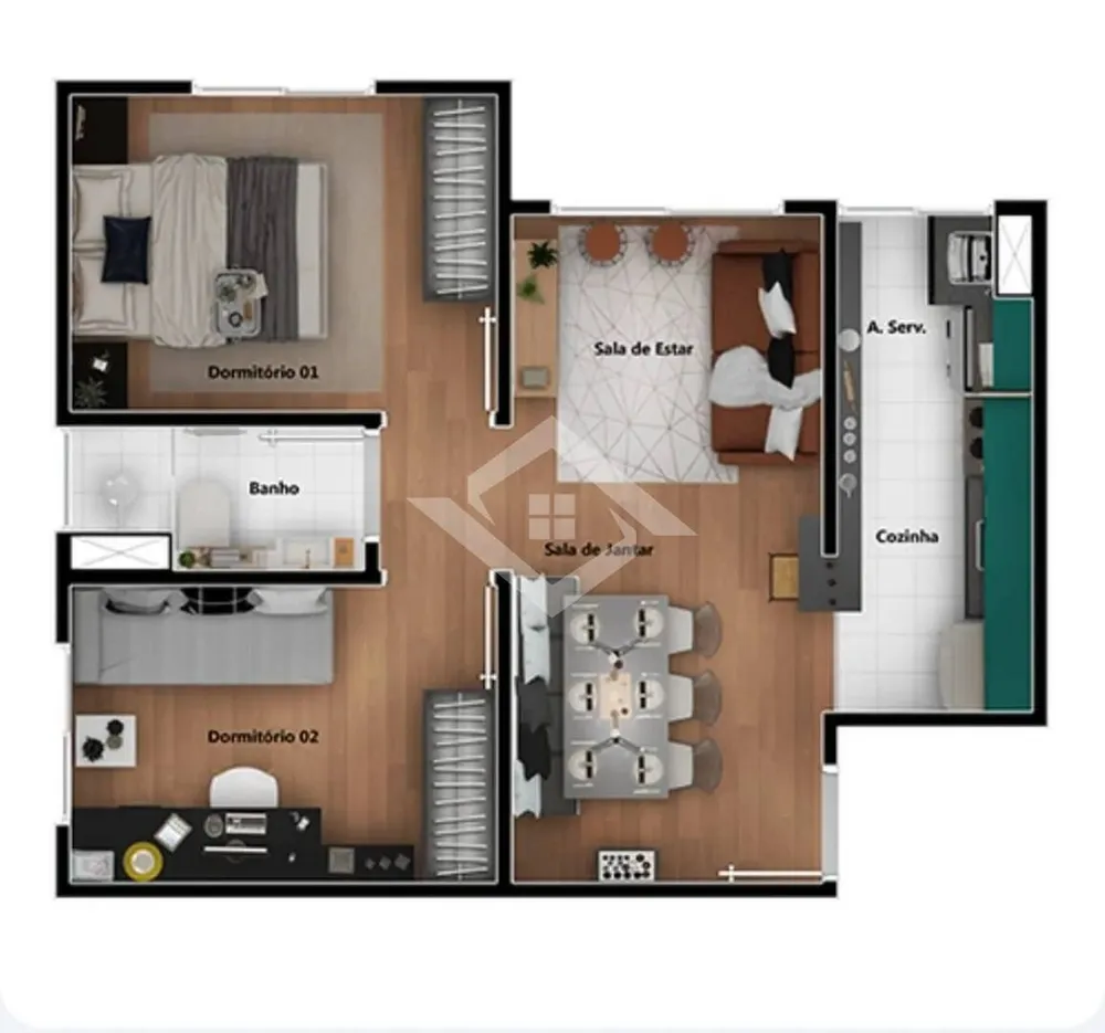 Apartamento, 2 quartos, 44 m² - Foto 8
