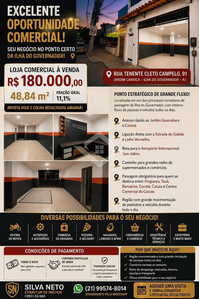 Loja-Salão, 48 m² - Foto 1