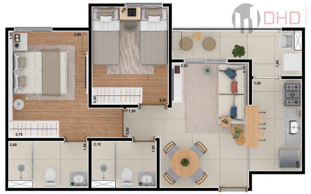 Apartamento à venda com 2 quartos, 55m² - Foto 1