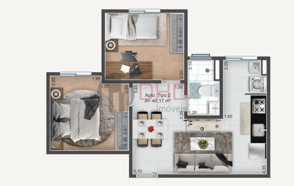 Apartamento, 2 quartos, 40 m² - Foto 11