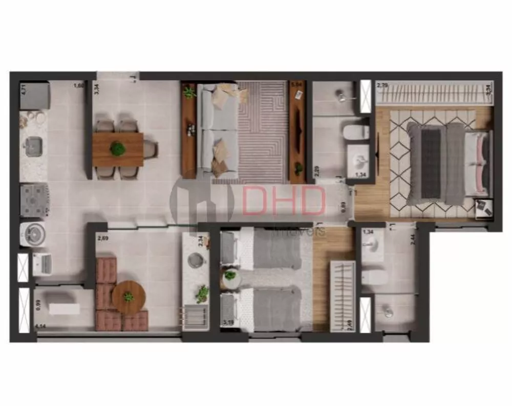 Apartamento à venda com 2 quartos, 67m² - Foto 4