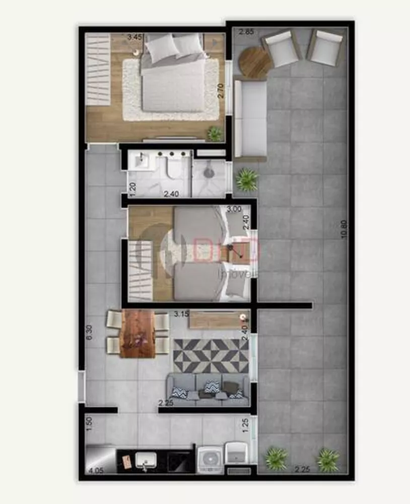 Apartamento à venda com 2 quartos, 52m² - Foto 4