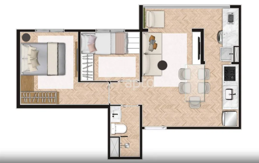 Apartamento, 2 quartos, 49 m² - Foto 2