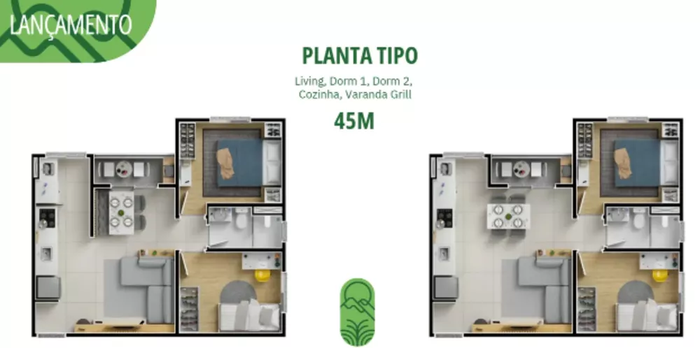 Apartamento à venda com 2 quartos, 45m² - Foto 6