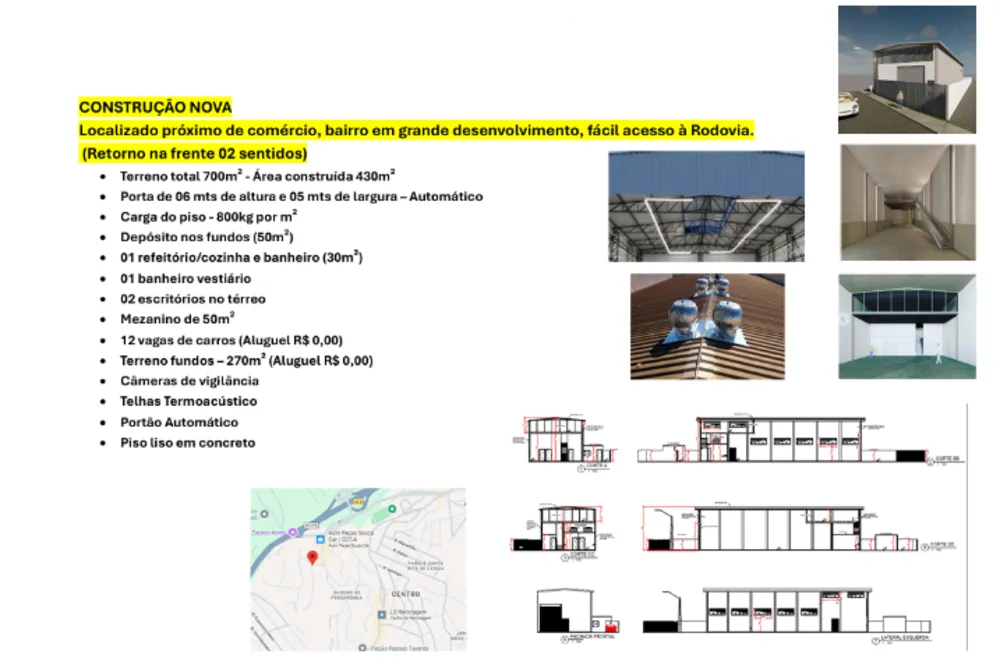 Depósito-Galpão, 700 m² - Foto 1