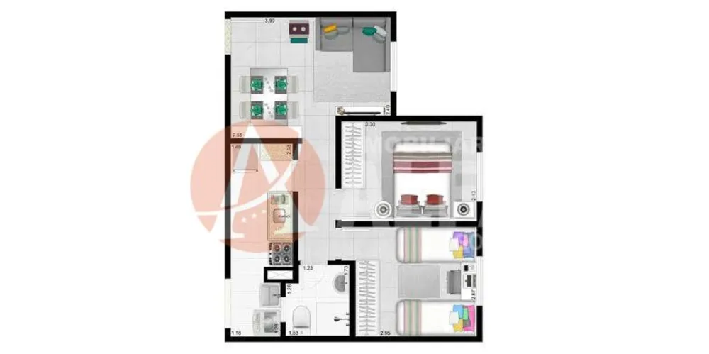 Apartamento, 2 quartos, 45 m² - Foto 3