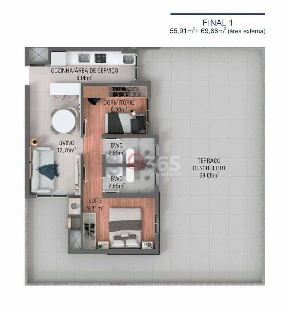 Apartamento, 2 quartos, 55 m² - Foto 2