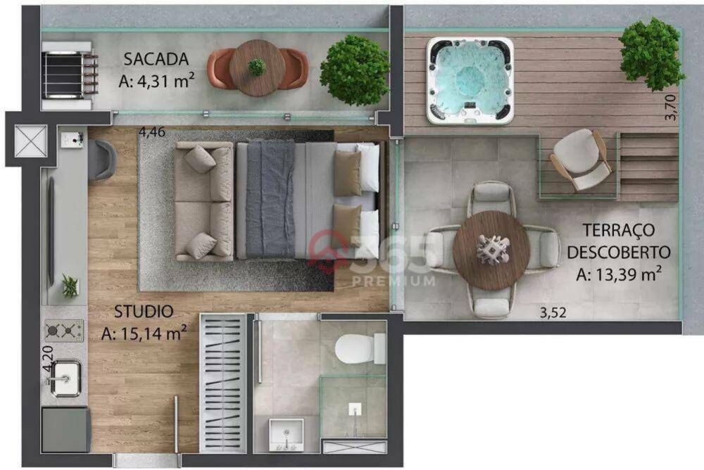 Cobertura à venda com 1 quarto, 73m² - Foto 13