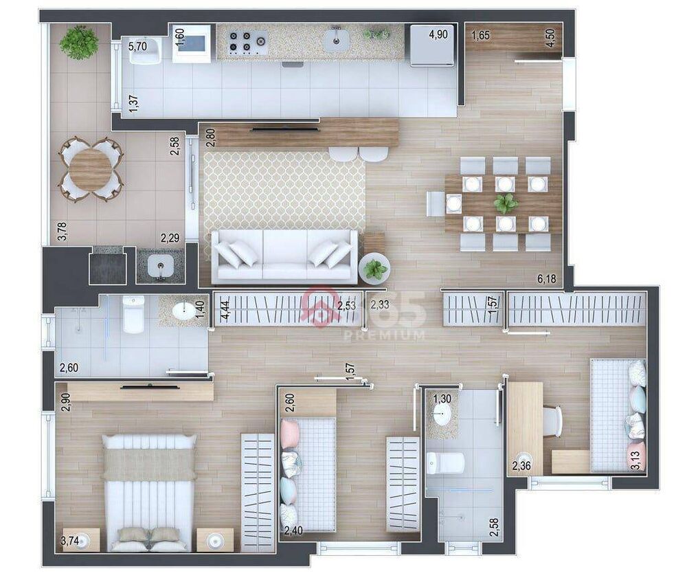 Apartamento à venda com 3 quartos, 161m² - Foto 12