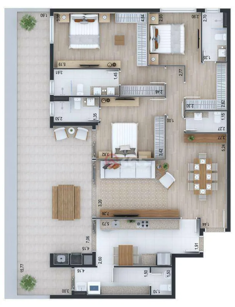 Apartamento, 3 quartos, 181 m² - Foto 9