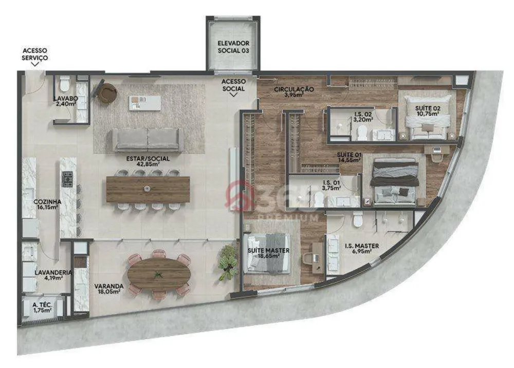 Apartamento, 3 quartos, 189 m² - Foto 11