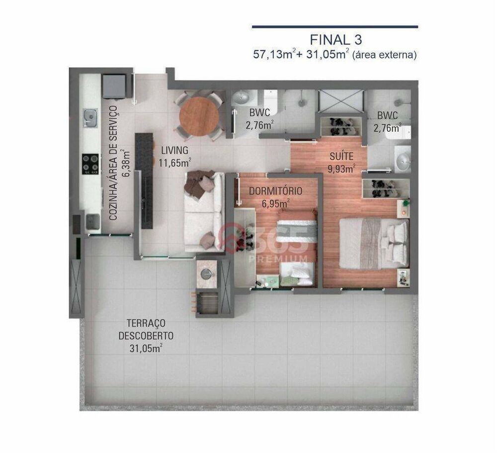 Apartamento, 2 quartos, 55 m² - Foto 16