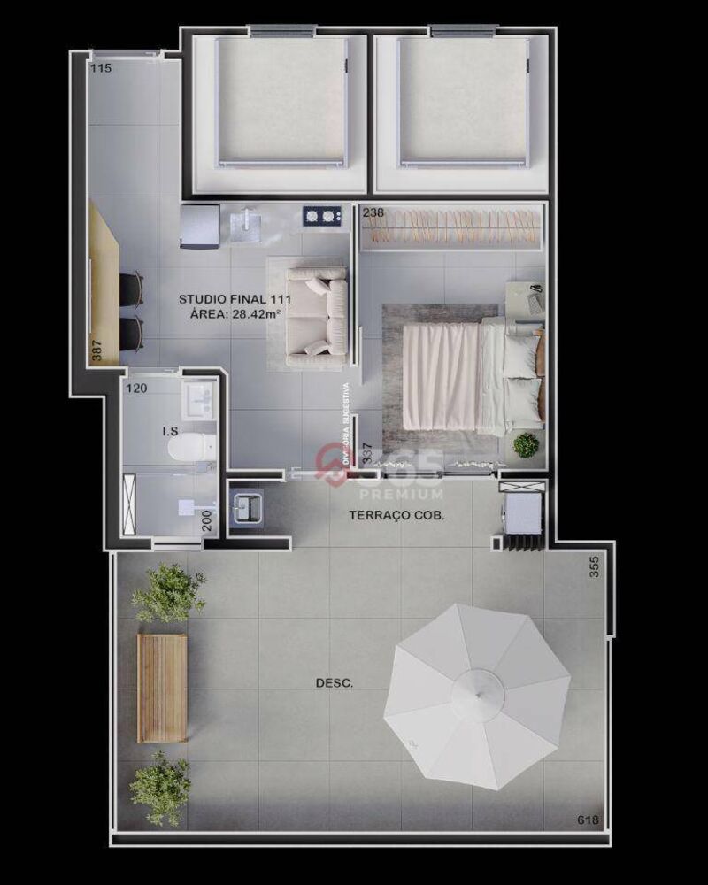 Kitnet-Studio, 29 m² - Foto 2