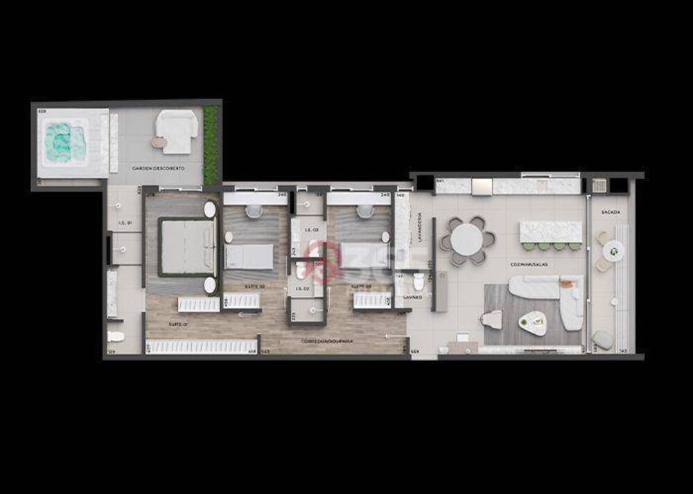 Apartamento, 3 quartos, 168 m² - Foto 1