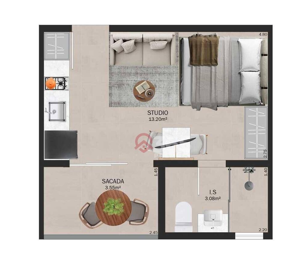 Kitnet-Studio, 22 m² - Foto 12