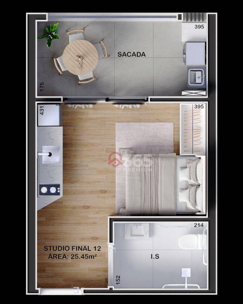 Apartamento, 1 quarto, 30 m² - Foto 1