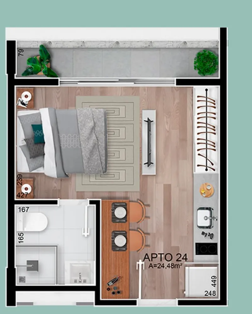 Kitnet-Studio, 22 m² - Foto 8