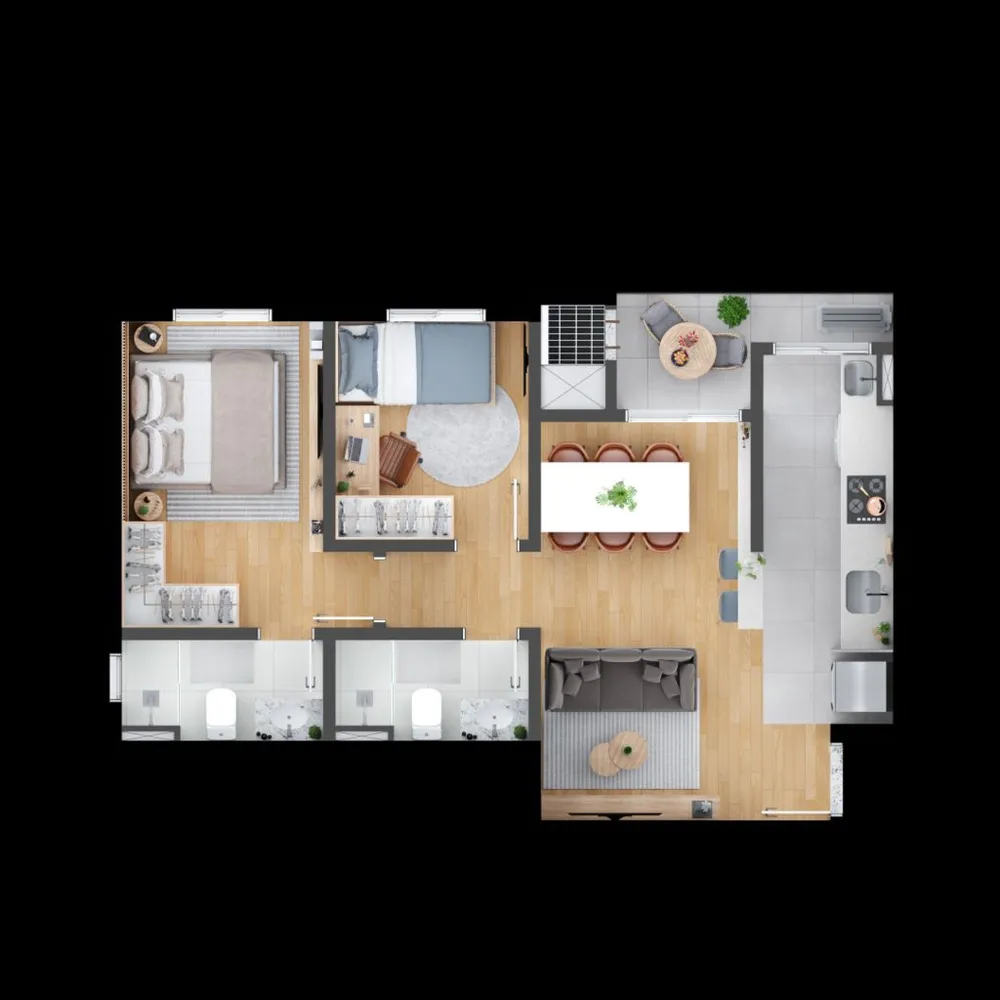 Apartamento, 2 quartos, 63 m² - Foto 2