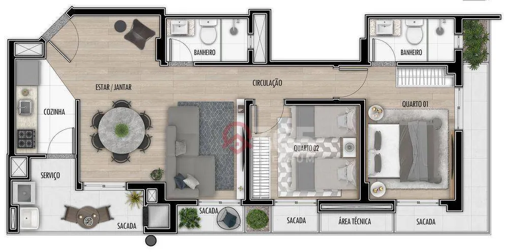 Cobertura, 1 quarto, 33 m² - Foto 7