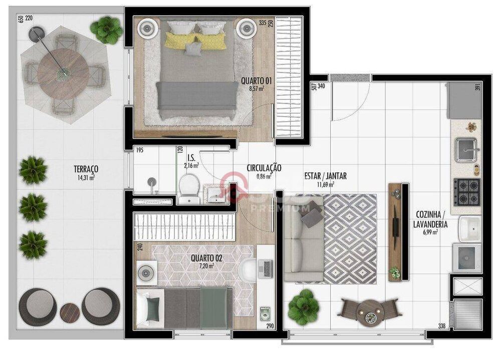 Apartamento, 2 quartos, 48 m² - Foto 1