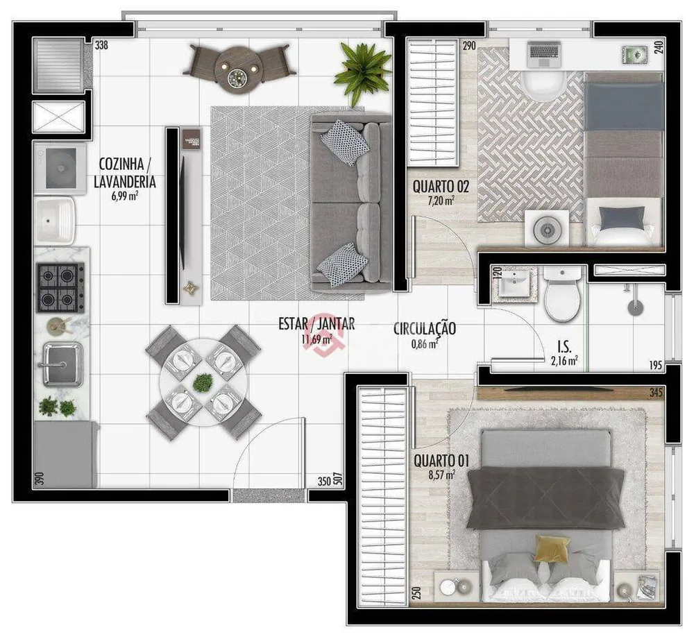 Apartamento, 2 quartos, 48 m² - Foto 16